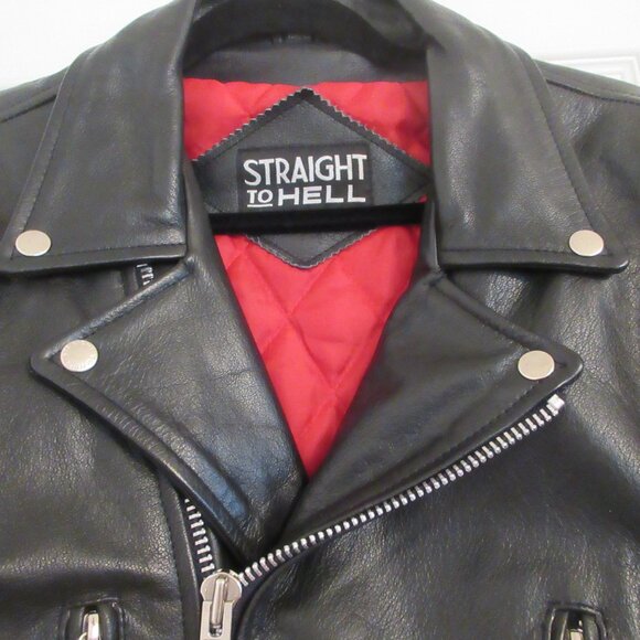 Straight To Hell Defector Black Leather Jacket - Picture 9 of 14
